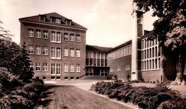 Historisches Bild der Außenansicht des Alexius Josef Krankenhauses